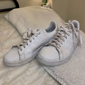 Lightly used white Adidas shoes size 9.5W
